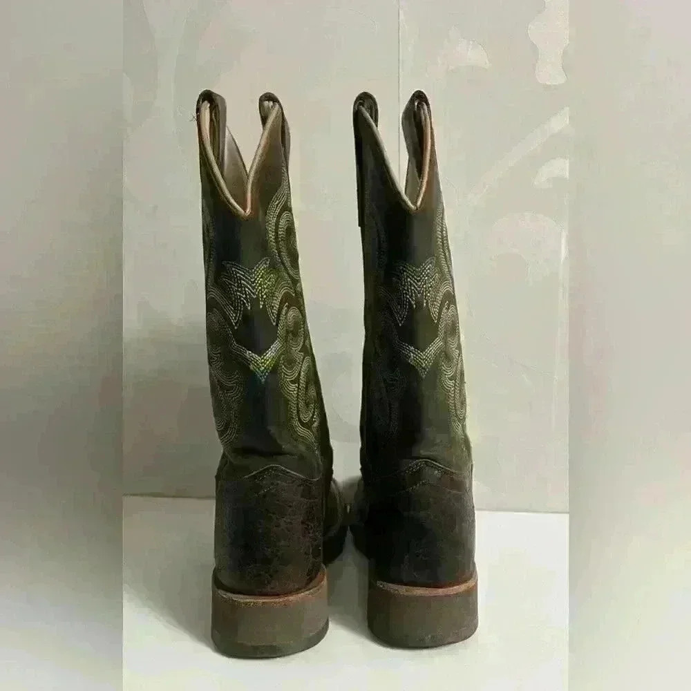 Old West Children's Broad Square Toe Boot - Picture 4 of 8